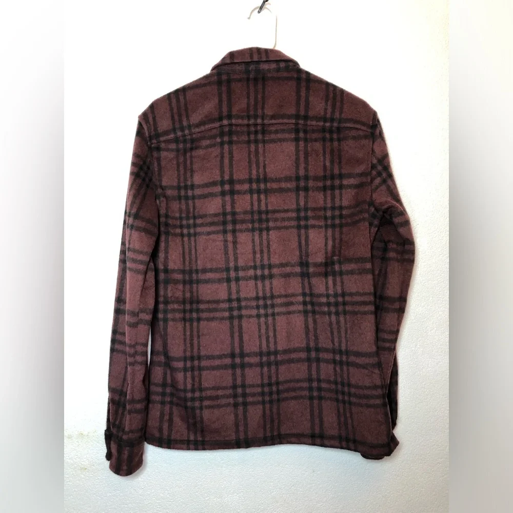 AllSaints Red and Black Plaid Shirt Jacket